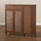 Baxton Studio Coolidge Walnut Finished 11-Shelf Wood Shoe Storage with Drawer 156-9391 - alternate 5